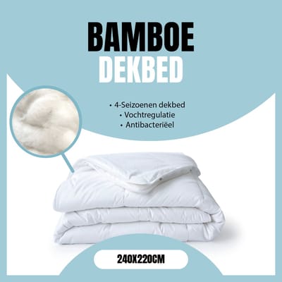 Eleganzzz 100% Bamboe Viscose 4 Seizoenen Dekbed - 240x220 - Zomerdekbed & Winterdekbed - Anti Allergie - 500 gr/m2 - 4 Seizoenen Dekbed 240x220 - Lits Jumeaux Extra Lang - Dekbedden