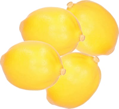 Esschert Design kunstfruit decofruit - 4x - citroen/citroenen - ongeveer 6 cm - geel