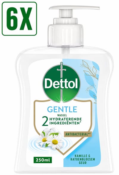 6 x Dettol Handzeep Kamille & Katoenbloesem (Gentle) 250ml - Kalmerend