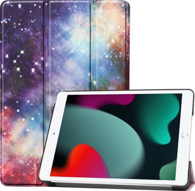 Hoesje Geschikt voor Apple iPad 9 (2021) - 10.2 inch - 9e Generatie - Dun & Stevig - Trifold Bookcase - Hard Cover - Hardcover Book Case - Tablet Hoes - Galaxy
