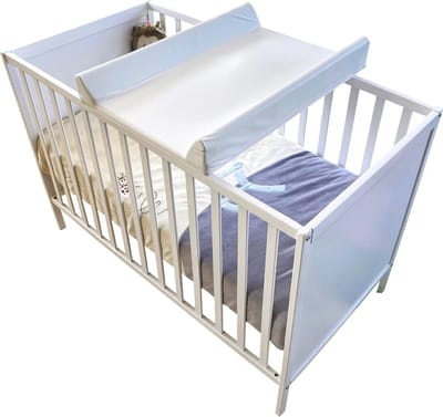 Stefano fashion - aankleedkussen - met opstaande randen 70x50 cm - wit - kan ook op het bed geplaatst worden met meegeleverde veiligheidsdoppen