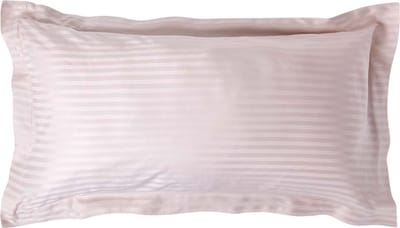 Homescapes Satijn Streep Katoen Kussensloop 50x90 cm met Sierrand – Lila – 100% Egyptisch Katoen Satijn – Draaddichtheid 330