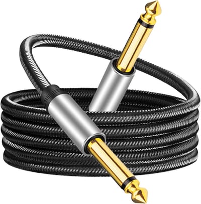 Vesfy Gitaarkabel 5 Meter - 6.3mm Jack naar 6.3mm - Instrumentkabel voor Gitaar, Bas & Keyboard