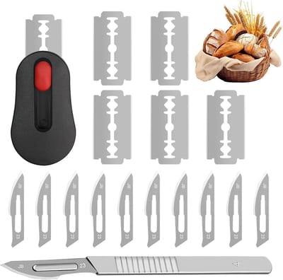 Professioneel Broodmes voor Zuurdesem en Meergranenbroden - Ideaal voor Snijden, Vormen en Ingesneden Baguettes en Broden