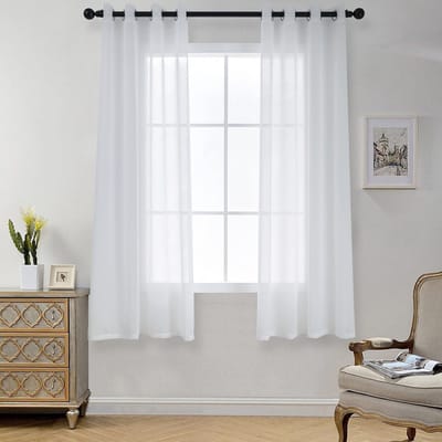 Dailygoods- Voile Gordijnen Transparant - Set van 2 - Met Oogjes - H175 x B140 cm - 100% Polyester - Milieuvriendelijk