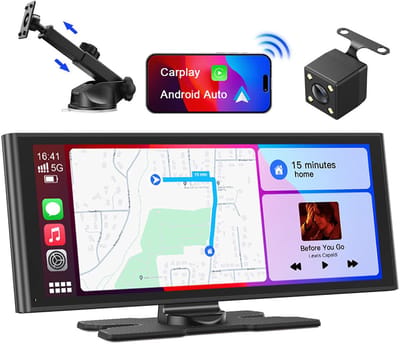 RC06 Geschikt voor CarPlay Scherm 10.26 Inch – Geschikt voor Android Auto Scherm – Navigatiesysteem Auto – Apple CarPlay & Android Auto - Auto Scherm – Universeel – Touchscreen & HD Achteruitrijcamera - bluetooth & wifi – Zwart