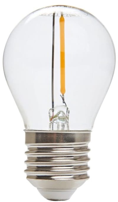Kobi LED Filamentlamp E27 - 1.3W - 55lm - 3000K Warm Wit - 230V - Ø45mm - Voor Woonkamer, Hal of Plafondarmatuur