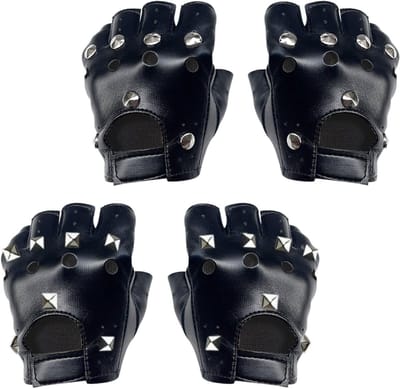 Elegante Vingerloze Handschoenen van PU Leer met Nieten voor Halloween en Cosplay voor Vrouwen en Meisjes, Gothic Zwart Accessoire