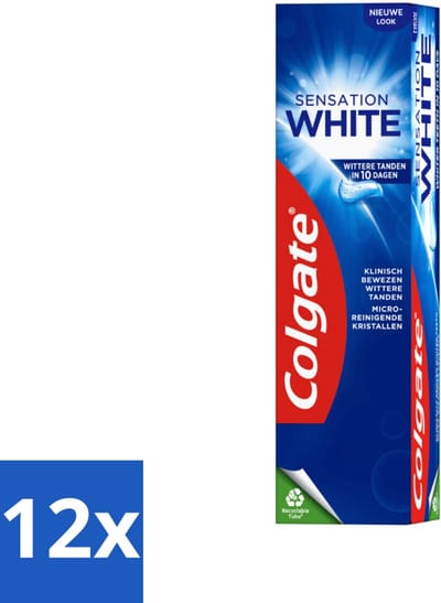 12 x Colgate Sensation White - Tandpasta - Voor Wittere Tanden - 75ml - Witte Tanden - Tandpasta - Vlekken Verwijderen - Tandenpolijsten - Colgate Sensation White