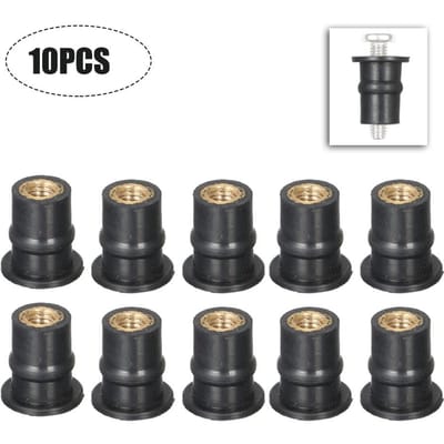 M5 Rubberen Plugmoeren 5MM Metrisch Motorfiets Voorruit Schachtmoer 10PCS black