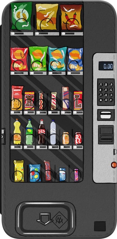 Casimoda® bookcase - Geschikt voor Samsung Galaxy A55 - Hoesje met pasjeshouder - Snoepautomaat - Multi - Kunstleer