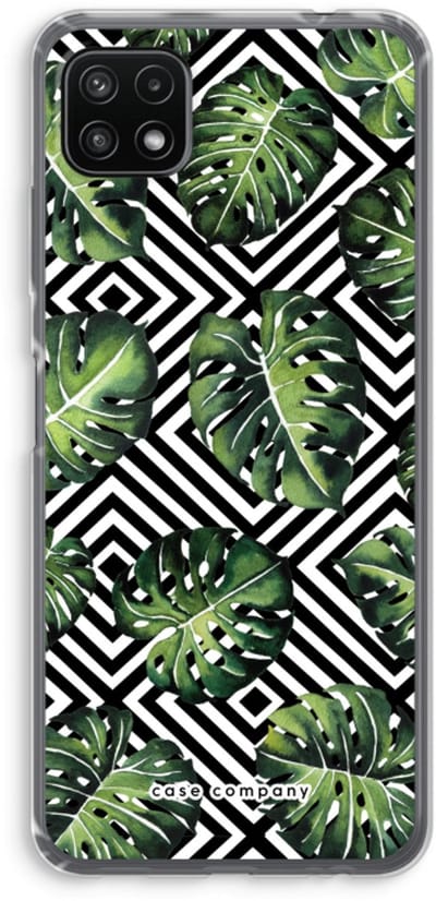 Case Company® - Hoesje geschikt voor Samsung Galaxy A22 5G hoesje - Geometrische jungle - Soft Cover Telefoonhoesje - Bescherming aan alle Kanten en Schermrand
