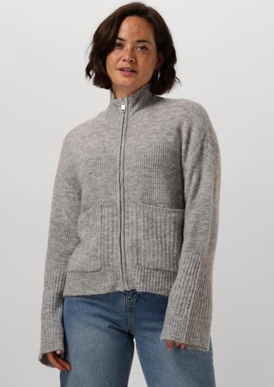 MSCH Copenhagen Mschlediona Hope Zip Cardigan Truien & vesten Dames - Sweater - Hoodie - Vest- Grijs - Maat XS/S