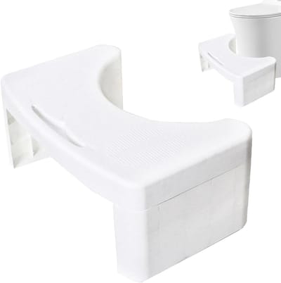 Toilet Potty Krukje - Poep Krukje Kruk - Comfortabel Toiletteren - Natuurlijke Squat Houding - 37x22x15 cm - Wit