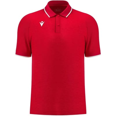 Macron Glory Aulos Polo Heren - Rood / Wit | Maat: 3XL