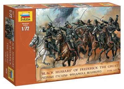 Zvezda Modelbouwpakket Militaire voertuigen - 8079 Zwarte Huzaars van Frederik de Grote - XVIII Eeuw - 19 Figuren Plastic - 1:72 - Modelbouw