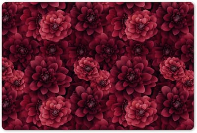 Placemats 45x30 cm - Placemat kunststof - 1 stuk - Dahlias - Bloemen - Rood - Borden onderleggers - Decoratie voor op tafel - Keuken tafeldecoratie accessoires - Vinyl onderlegger - Tafelversiering