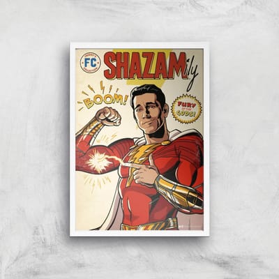 Shazam! Fury of the Gods Shazamily Giclee Art Print - A3 - White Frame