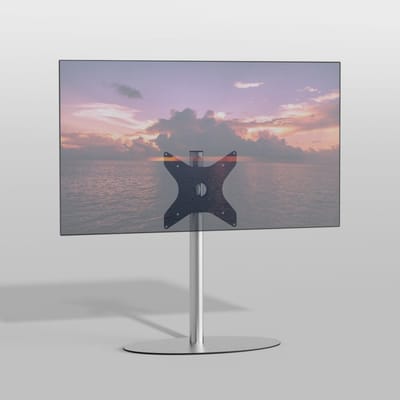 Cavus TV Vloerstatief ELLIPS 80 – geborsteld RVS - hoogte 80cm - VESA 300x300