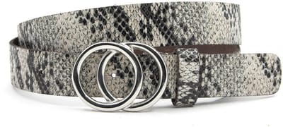 Dames ceintuur wit python motief - 3 cm breed - Leer - Jeans riem - Casual - Maat 100