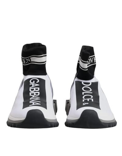 Dolce & Gabbana Witte Zwarte Sorrento Sokken Sneakers Schoenen