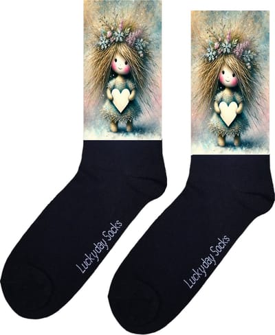 Stro poppetje - Valentijns cadeau - Verjaardag cadeau - Sint cadeau - Leuke sokken - Vrolijke sokken - Leuk cadeau - Man - Vrouw - Grappig cadeau - Kerst Sokken - Vaderdag - Moederdag - Kerstcadeau - Socks maken Happy - 37-44