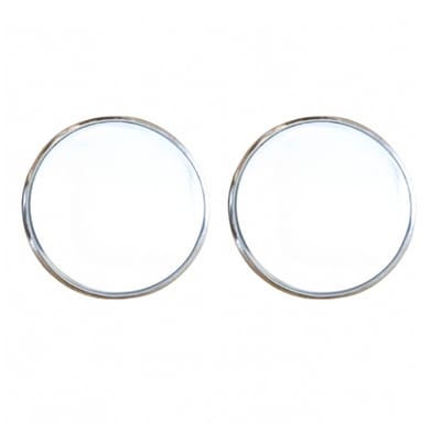 Clip Oorbellen-Wit Zilverrand 2 cm- geen gaatje- Charme Bijoux