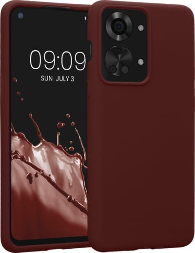 kwmobile telefoonhoesje geschikt voor OnePlus Nord 2T 5G - Hoesje met siliconen coating - Smartphone case in wijnrood