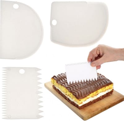 Taart Spatel 12 cm 3 stuks - Deegschraper - Glazuurspatel - Taartschraper - Glazuur Gladder - Icing Smoother