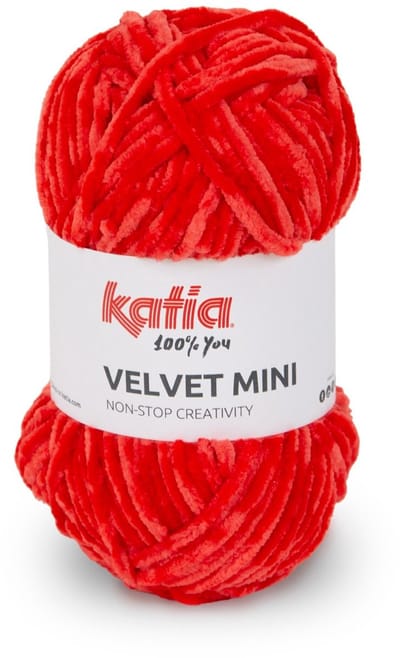 Katia Velvet Mini - 211 Rood - Chenille Garen