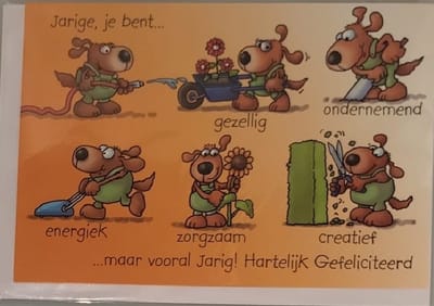 Gefeliciteerd met je verjaardag! Voor de tuinliefhebbers! Een bijzondere kaart met leuke woorden en afbeeldingen. Een leuke kaart om zo te geven of om bij een cadeau te voegen. Een dubbele wenskaart inclusief envelop en in folie verpakt.