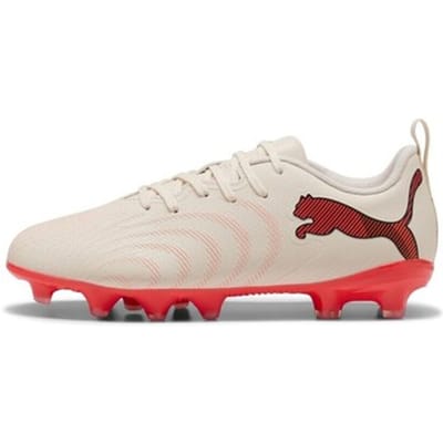 PUMA FUTURE 9 PLAY FG/AG Jr Unisex Sportschoenen - Sugared Almond-PUMA White-Ultra Red-PUMA Black