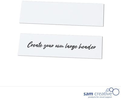 Sam Creative - Whiteboard Magnetische Scrum Header - Post It - Blanco - 8x28 cm - 10 stuks - Whiteboard Magneten