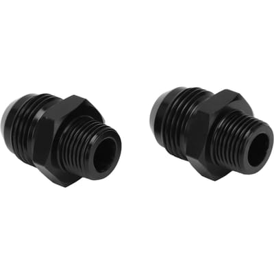 2 Stuks 10AN naar 38 NPT Rechte Pijpkoppeling Brandstofleiding Adapter Zwart Geanodiseerd Aluminium voor Olie