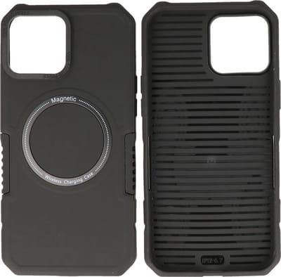 iPhone 12 - 12 Pro MagSafe Hoesje - Shockproof Back Cover - Zwart