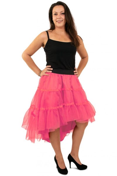 Petticoat schuin aflopend roze