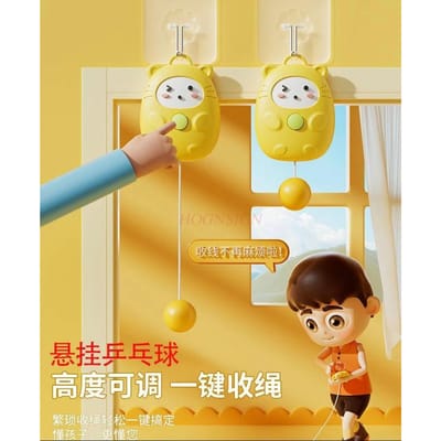 Entraîneur de Tennis de Table Suspendu pour Enfants pour la Maison Intérieur Raquettes Parent-Enfant Vision Corrigée Coordination Œil-Main