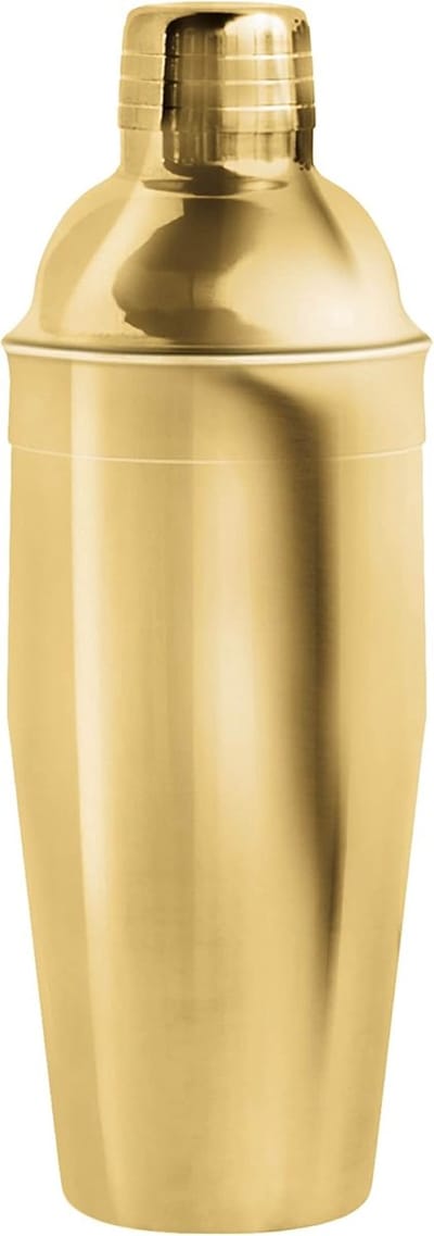 cocktail shaker goud 750ml voor home bars en bartenders, Cobbler shaker uit RVS
