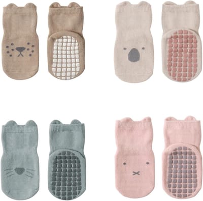 Kleurige antislip sokken voor kinderen, peuters en baby's, perfect voor binnen en buitenactiviteiten