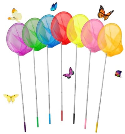 Telescopische vlindernetten set voor kinderen - 7 stuks, verstelbare insectenvangers, perfect voor buitenactiviteiten