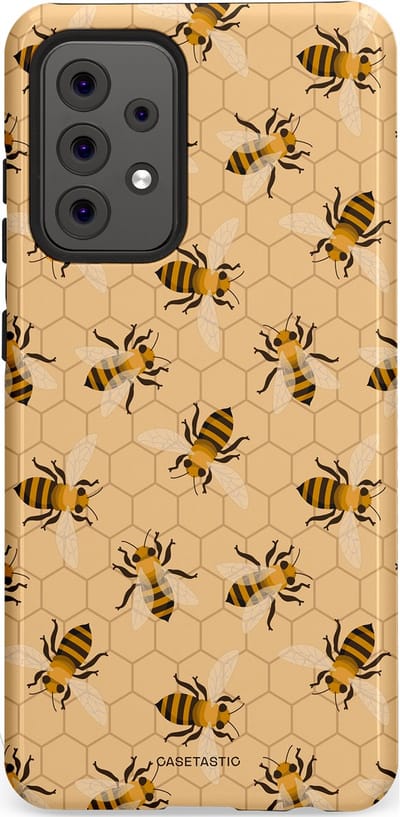Casetastic Hoesje Geschikt voor Samsung A52 (4G/5G/s) - Stijlvolle Beschermende Duo-layer Case - Zomer Bijen Look