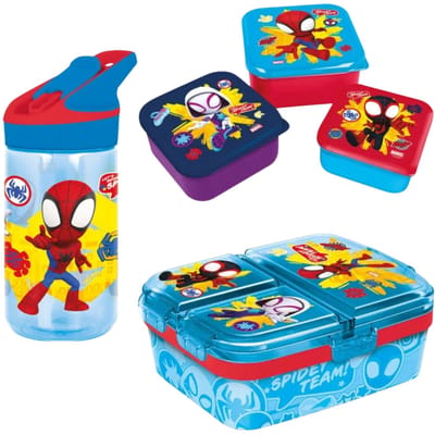 Spiderman lunchset; lunchbox, snackbox en drinkfles - Spidey