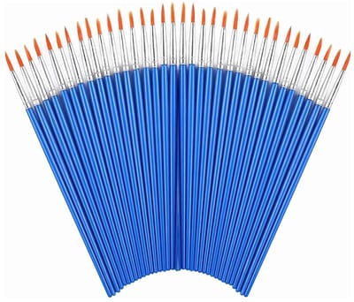 Kwasten, ronde platte kleine kwastenset, acryl- en olieverfschilderij, perfect voor beginners, kunstenaars en schilderijliefhebbers (60 ronden)