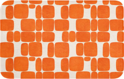 WC mat 80x50 cm - Antislip - Patroon - Retro - Oranje - Toiletmat - Vloermat - Douchemat - Toilet tapijt - Toiletmatten
