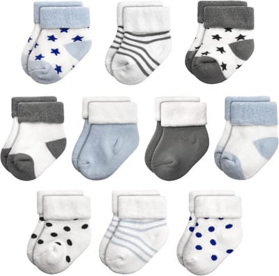 Warme Katoenen Babysokken voor Jongens en Meisjes, 10 Paar, Diverse Maten