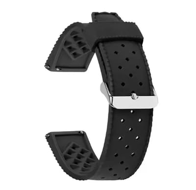 Actie4you® - Tropische Stijl - Horlogebandje Siliconen – Mand Motief - Universeel – Horloge Band - Makkelijk Zelf te Monteren – 18MM – Zwart