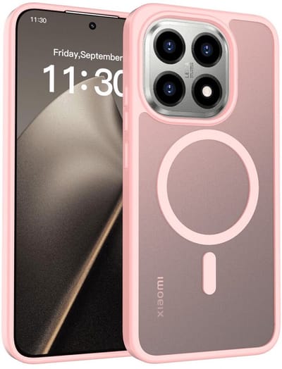 Hoesje voor Xiaomi 15T – Hybrid Back Cover - Compatible met MagSafe – Schokabsorberend TPU & Hard PC – Matte Semi Transparante Beschermhoes Roze