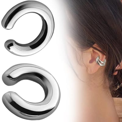 2 stuks oorcuff – oorbellen, geen piercing, zonder oorgat, hypoallergeen, cadeau voor dames en meisjes