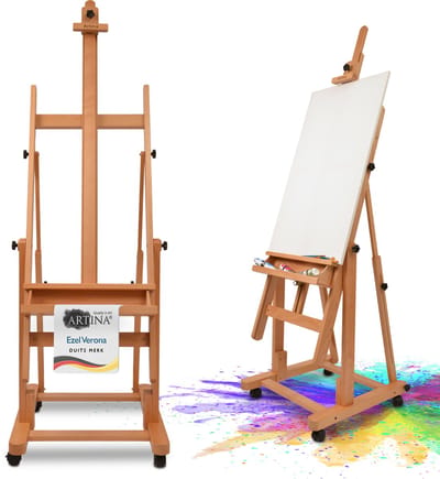 Artina Professionele Schildersezel Verona - Kunstenaar Studio Ezel van Massief Beukenhout - Verstelbare Schildersezel voor Canvas tot 210 cm Hoogte