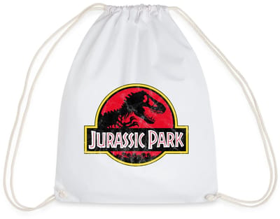 Jurassic Park Klassiek Logo In Rood Met T-Rex Gymtas